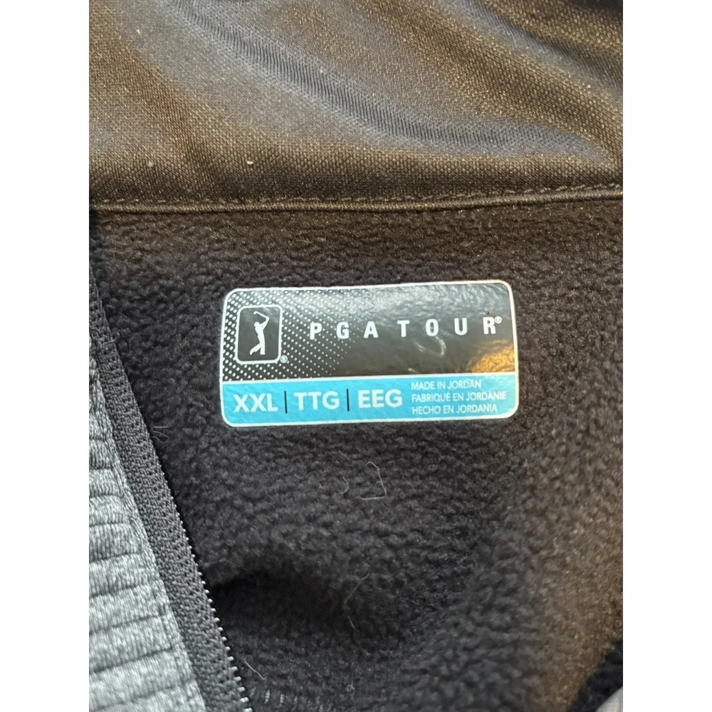 PGA Tour 2 Tone Gray Black Ottoman 1/2 zp Vest SZ XXL Golf Layering Prep Fairway